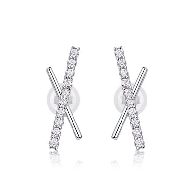 Sky Meteor Luxury Stud Earrings – Moissanite Diamond Silver Set.