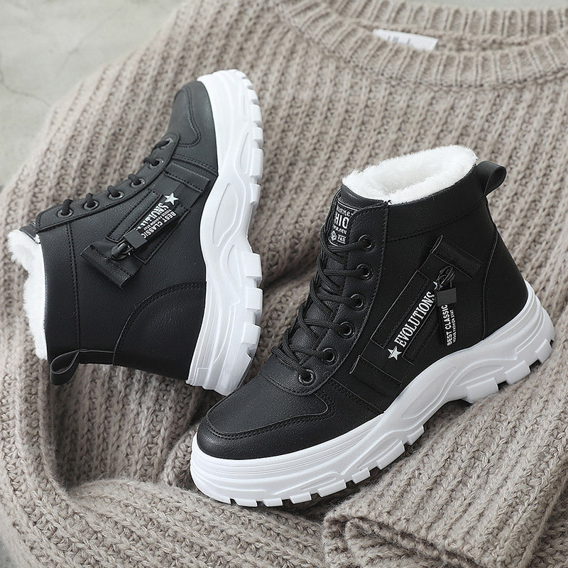 Korean Style High-Top Martin Boots – Warm Student Fashion