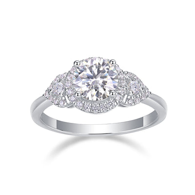 Luxury Large Diamond Wedding Ring – Moissanite Silver Fashion Ring.
