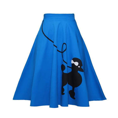 Women’s Poodle Print Flared Skirt – Vintage Style.