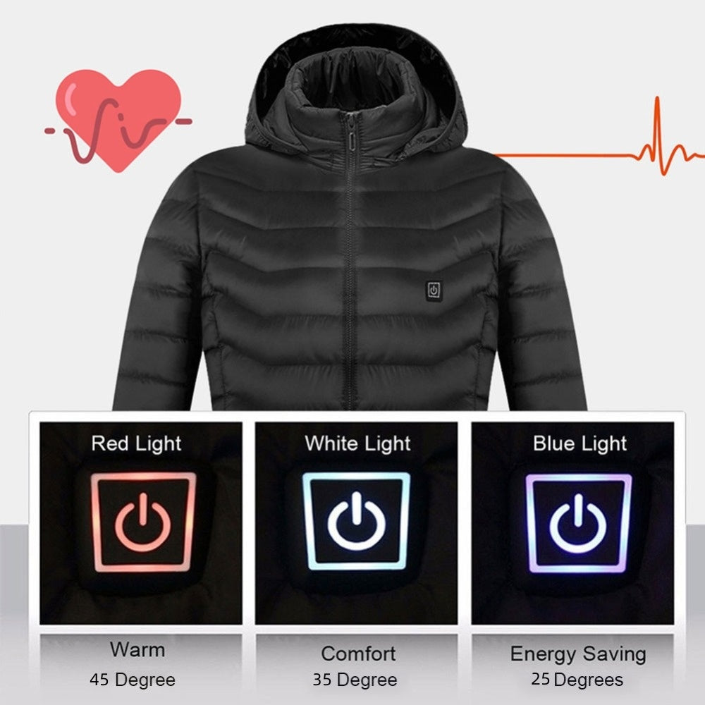 Men’s USB Heated Jacket – Winter Thermal Electric Coat with Heating Vest