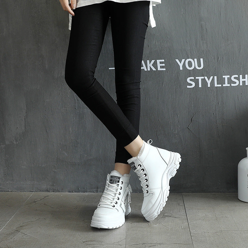 Korean Style High-Top Martin Boots – Warm Student Fashion
