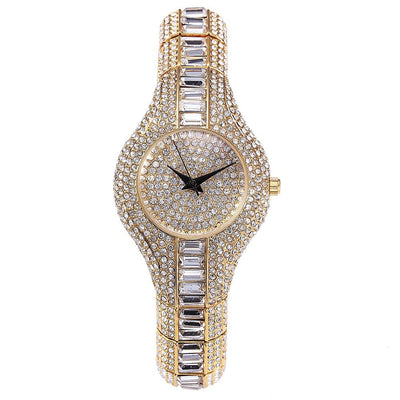 Fashion Watch With Diamonds And Colorful Stones Full Of Diamonds European-Style High-End Watches For Women.