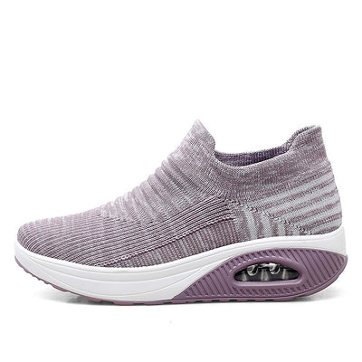 Women’s Slip-On Flying Woven Shoes – Casual Lazy Shake Sneakers.