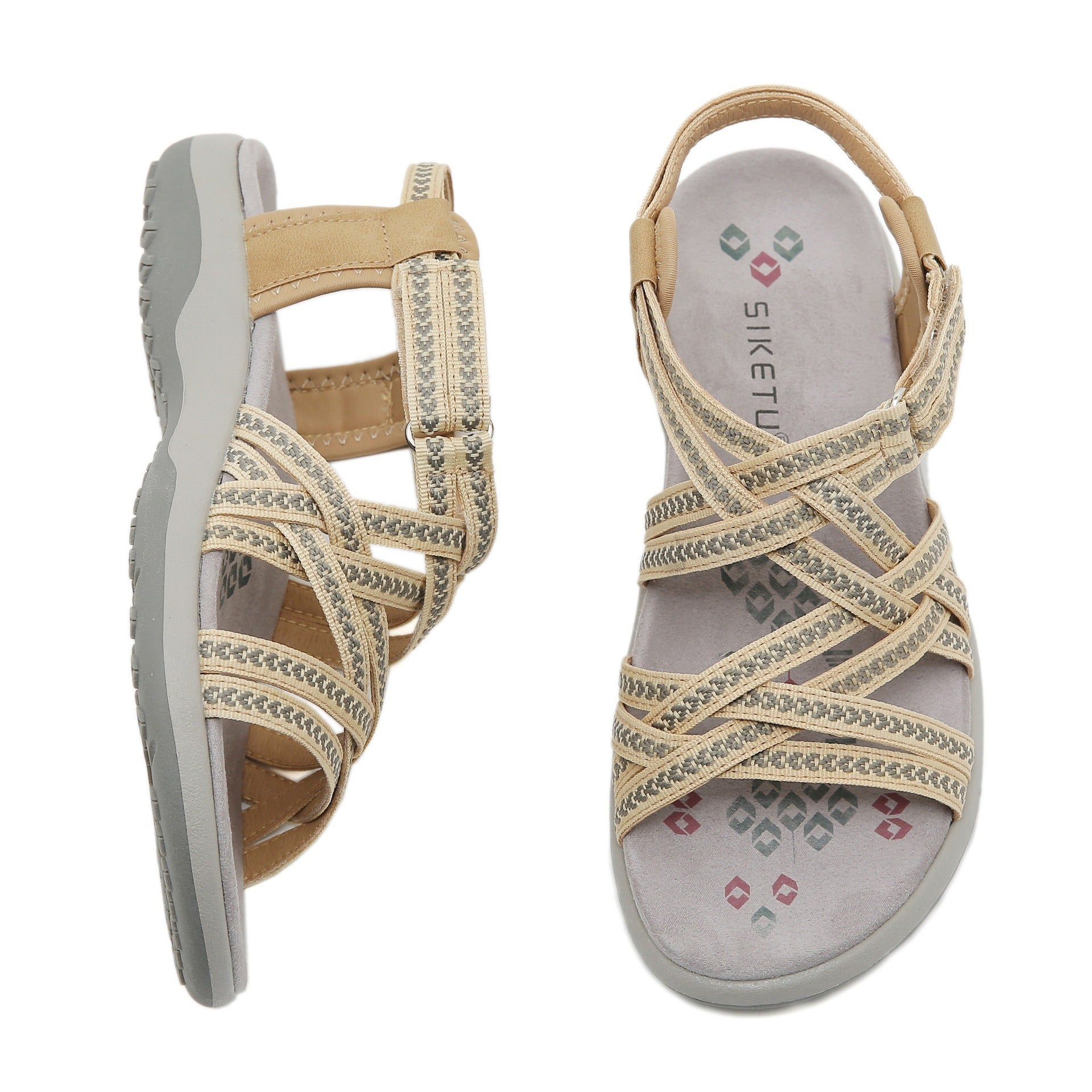 Plus Size Women’s Sports Sandals – Casual Velcro Printed Design