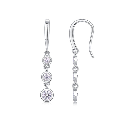 Classic Multi-Diamond Luxury Stud Earrings – Moissanite Silver Set.