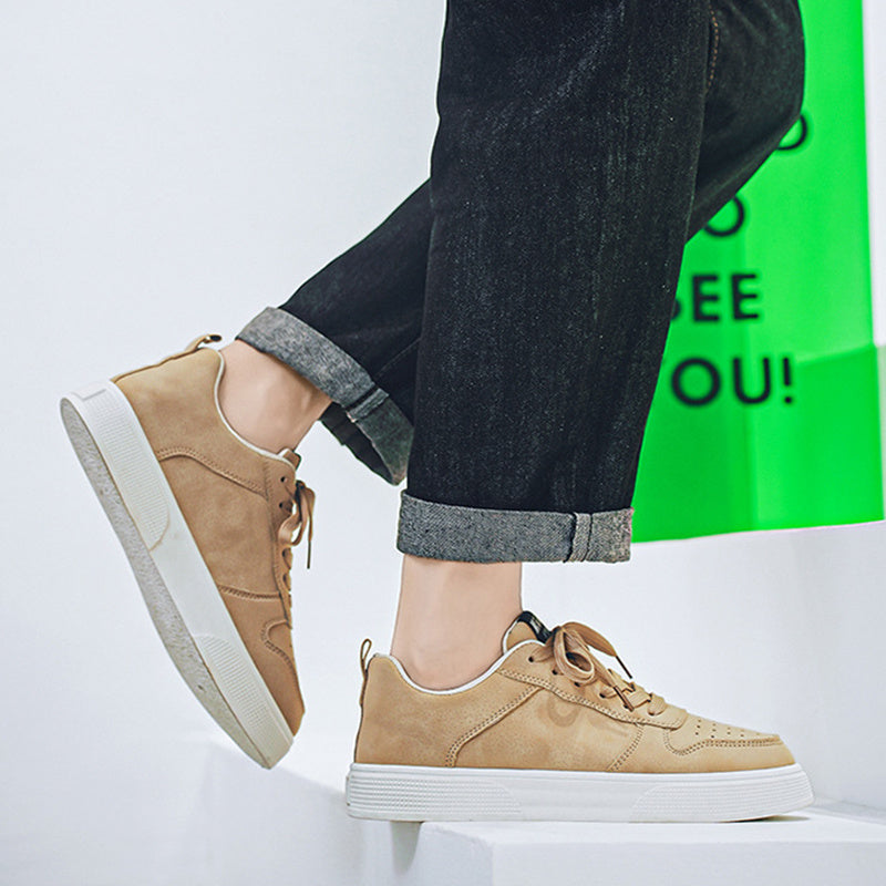 Men’s Casual Sneakers – Lace-Up Flat Walking Shoes