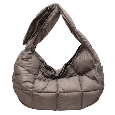 Women’s Plaid Large Capacity Down Cotton Bag – Stylish & Spacious.