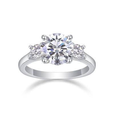 Large Diamond Luxury Ring – Moissanite Silver Fashion Set.