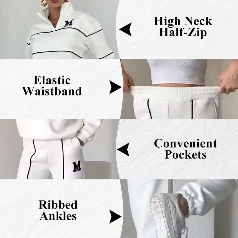 Women’s 2-Piece Sweatsuit Set – Pullover Sweatshirt & Baggy Sweatpants
