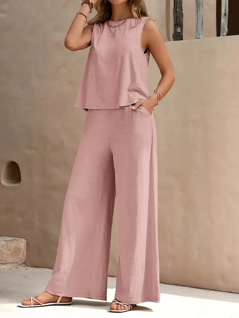 Women’s 2-Piece Pants Set – Casual Loose Outfit for Spring & Summer