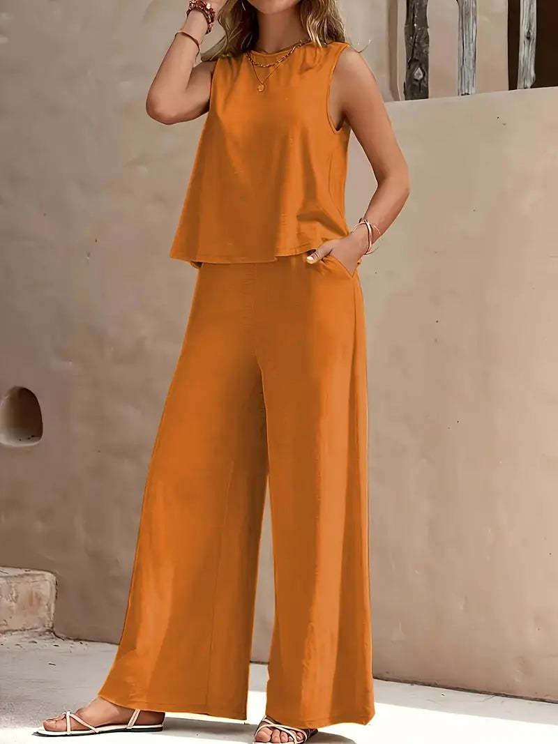 Women’s 2-Piece Pants Set – Casual Loose Outfit for Spring & Summer