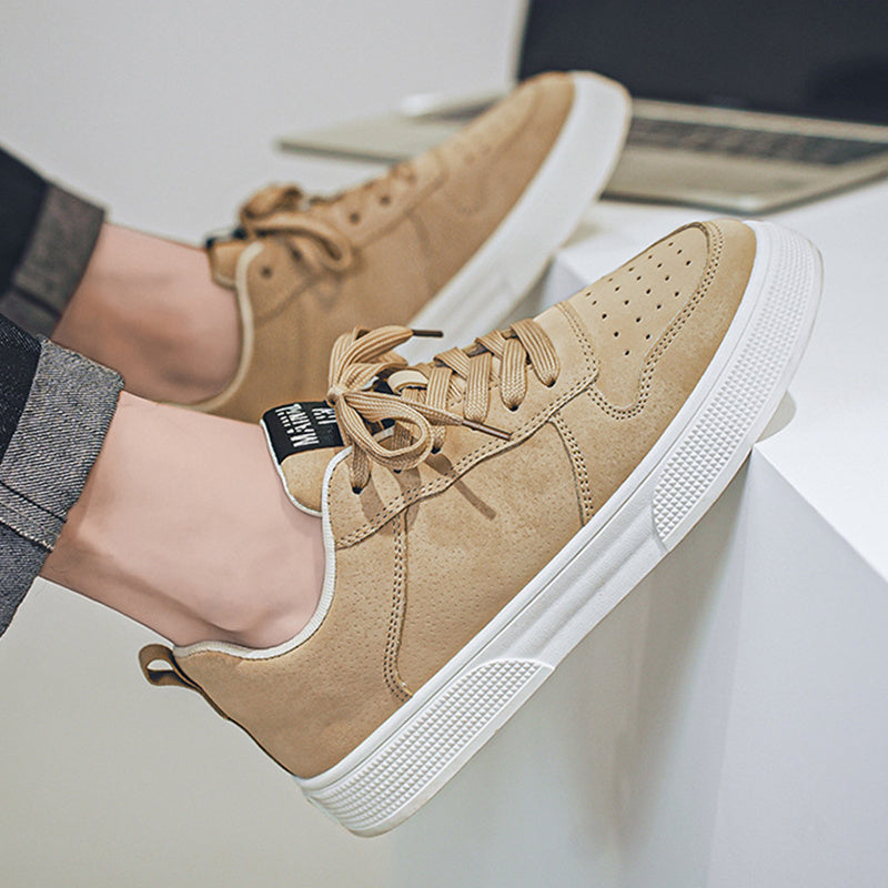 Men’s Casual Sneakers – Lace-Up Flat Walking Shoes
