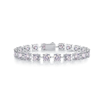 About Time Luxury S925 Silver Bracelet – Moissanite Diamond Look Jewelry.