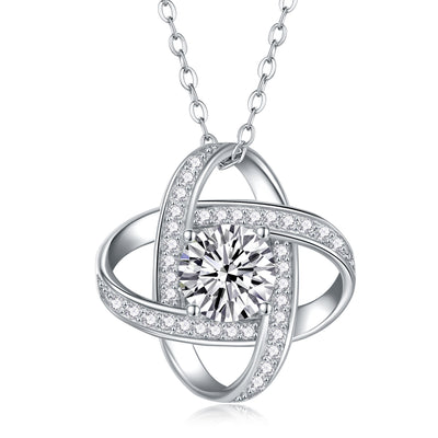 Reciprocating Pendant Set – 1-Carat Moissanite, S925 Silver & Platinum.