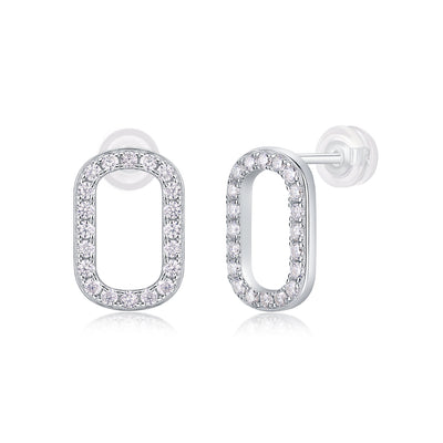 Return to Simplicity – Moissanite S925 Silver Platinum-Plated Stud Earrings.