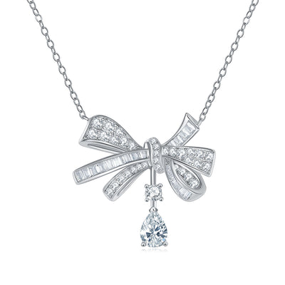 Butterfly Pendant Set – Moissanite, S925 Silver & Platinum Plated.