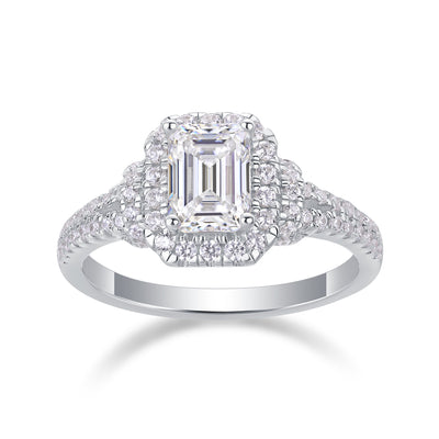Square Luxury Diamond Ring – Moissanite Silver Fashion Ring.