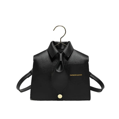 Women’s Quirky Collar Crossbody Bag – Black Flap Shoulder & Phone Pouch.