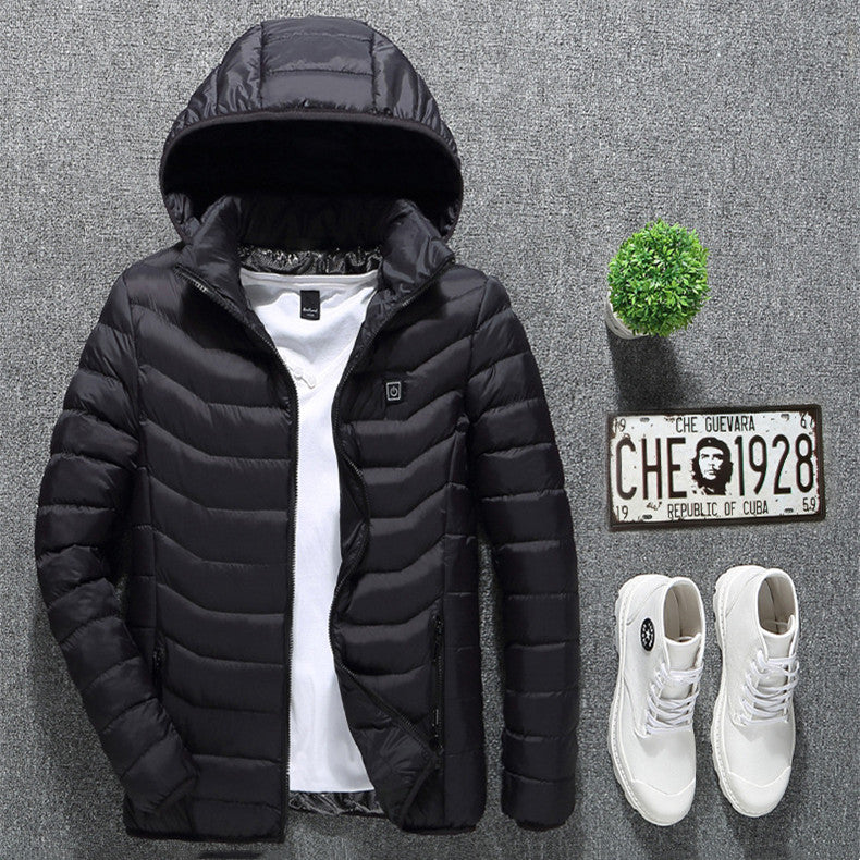 Men’s USB Heated Jacket – Winter Thermal Electric Coat with Heating Vest