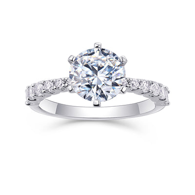 Large Diamond Luxury Ring – Moissanite Silver Fashion Set.
