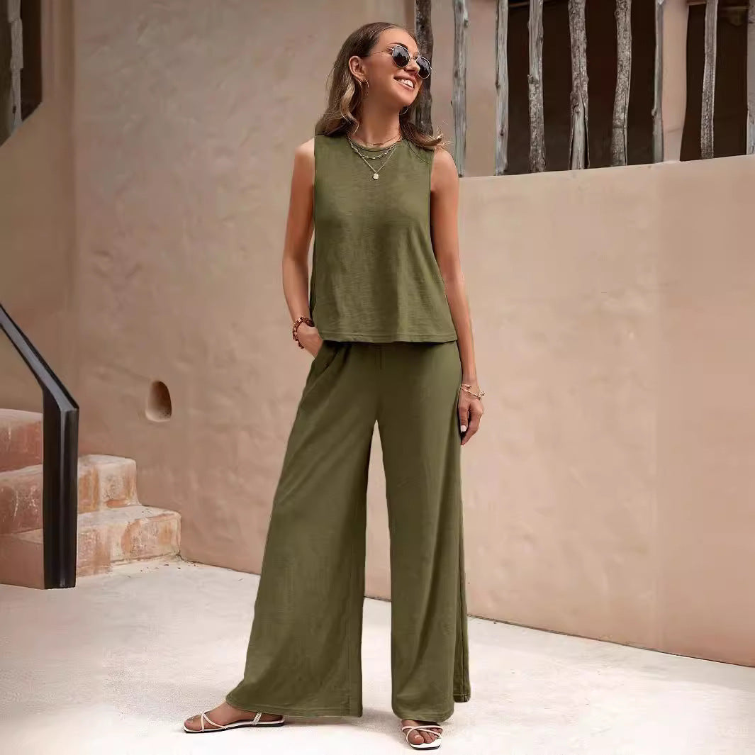 Women’s 2-Piece Pants Set – Casual Loose Outfit for Spring & Summer