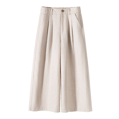 Women’s Cotton Linen Wide-Leg Straight Pants – Casual & Lightweight.