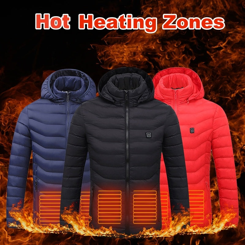 Men’s USB Heated Jacket – Winter Thermal Electric Coat with Heating Vest