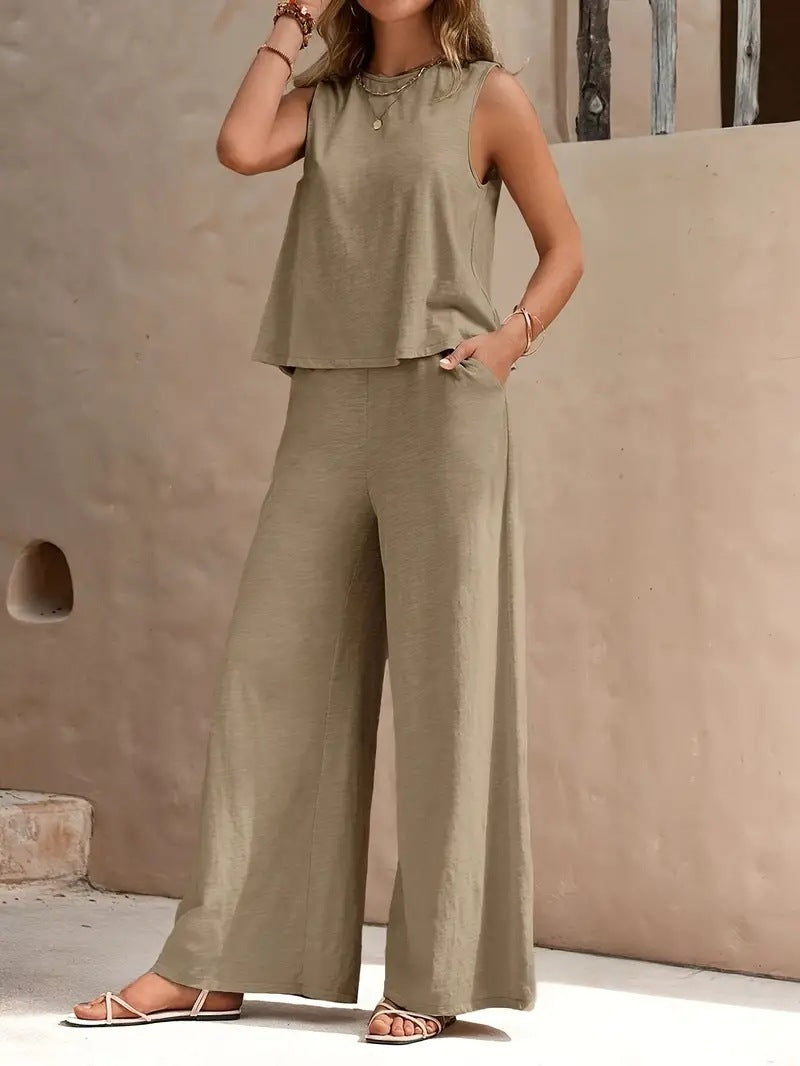 Women’s 2-Piece Pants Set – Casual Loose Outfit for Spring & Summer