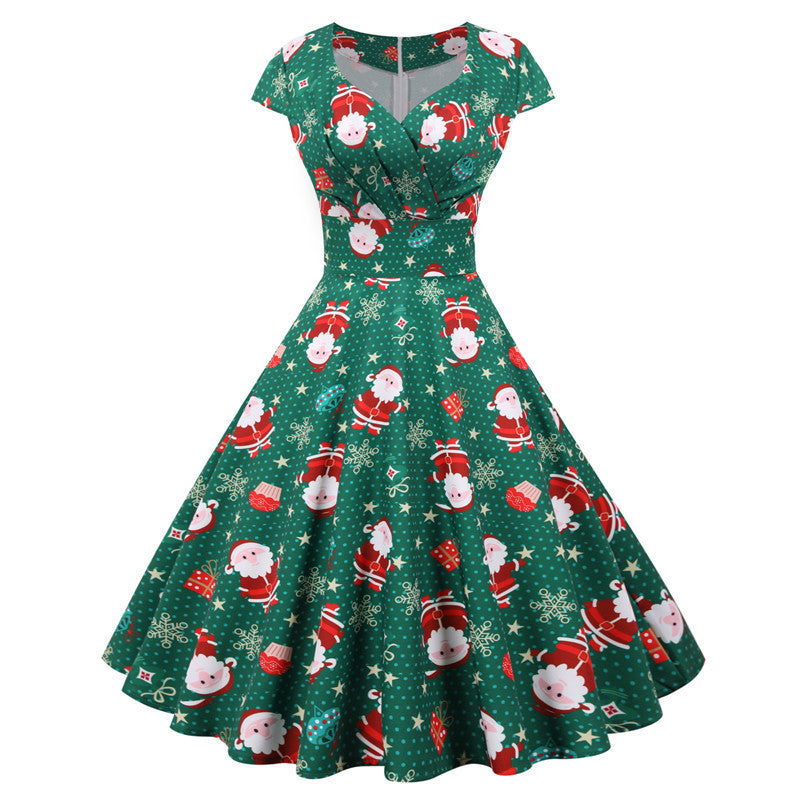 Women’s Christmas Short Sleeve Dress – Festive & Stylish.