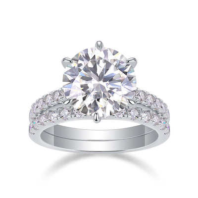 Arrange Large Diamond Luxury Ring – Moissanite Silver Fashion Set.
