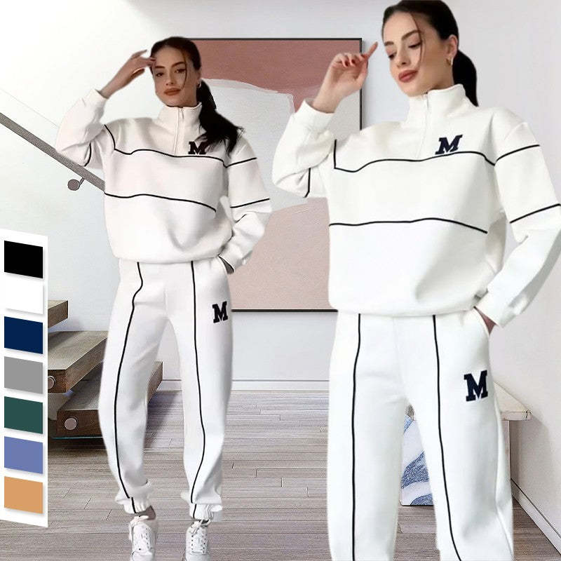 Women’s 2-Piece Sweatsuit Set – Pullover Sweatshirt & Baggy Sweatpants