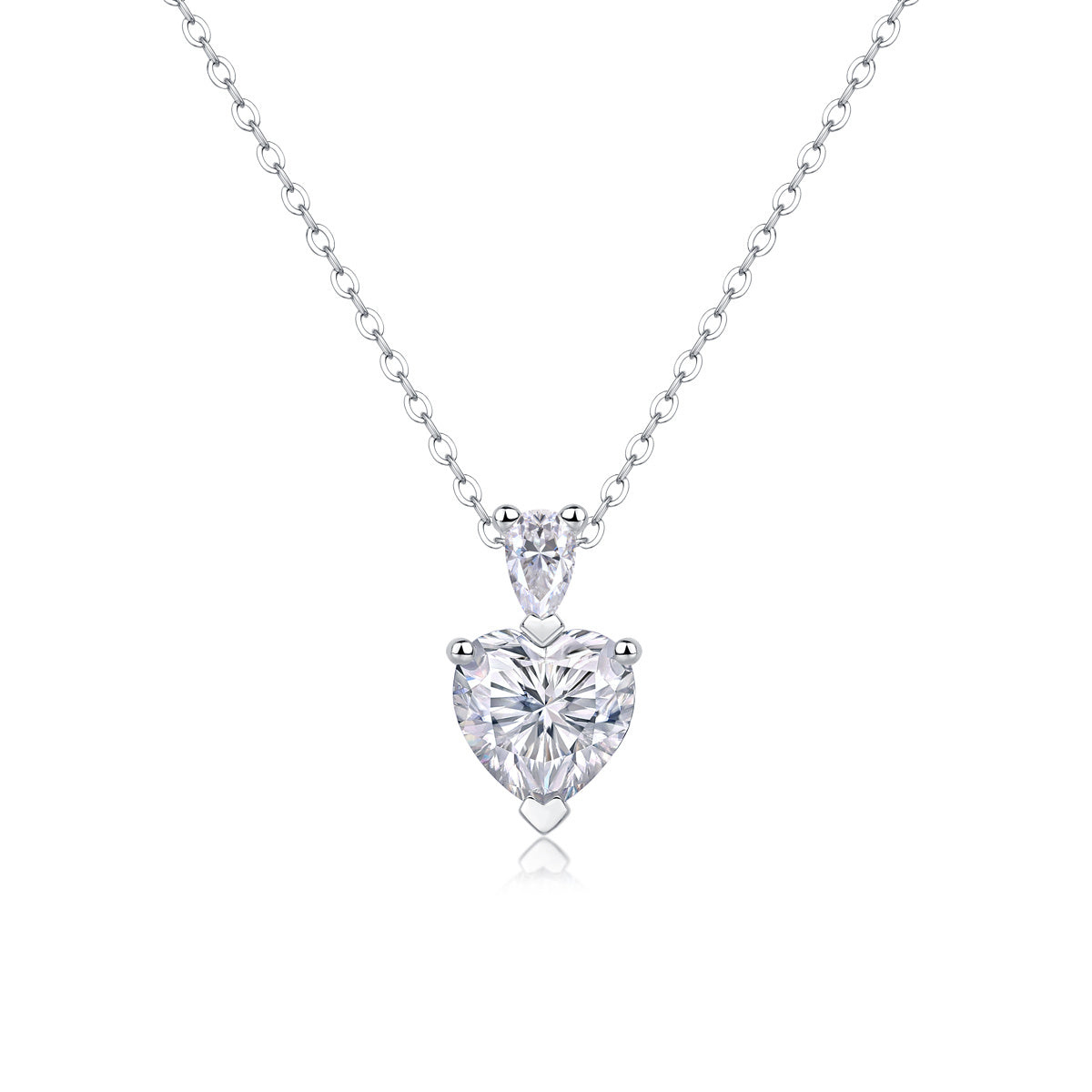 The Beloved of the Heart Pendant Set – Moissanite, S925 Silver & Platinum.