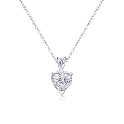 The Beloved of the Heart Pendant Set – Moissanite, S925 Silver & Platinum.