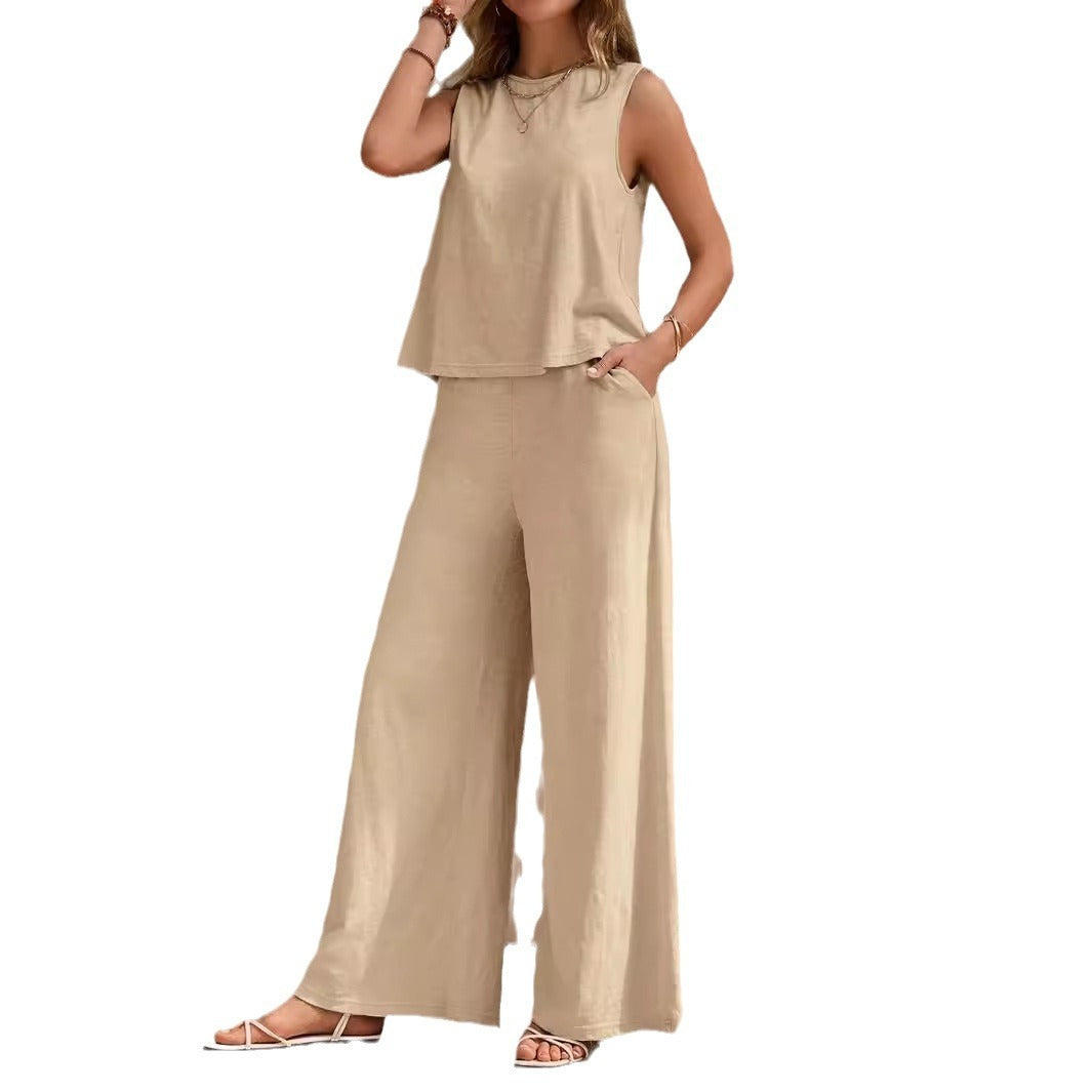 Women’s 2-Piece Pants Set – Casual Loose Outfit for Spring & Summer