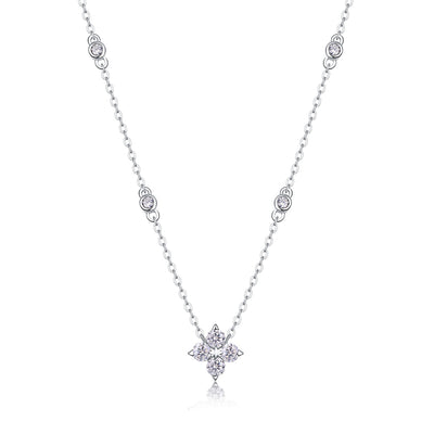 Radiant Star Diamond Pendant Set – Moissanite, S925 Silver & Platinum.