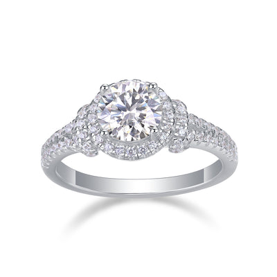 Luxury Large Diamond Wedding Ring | Moissanite Silver Fashion Ring.