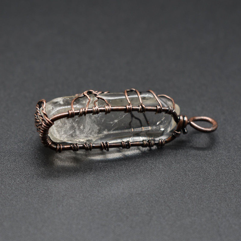 Crystal Stone Tree of Life Pendant Necklace