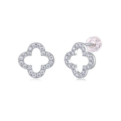 Seeking Happiness – Moissanite S925 Silver Platinum-Plated Stud Earrings.