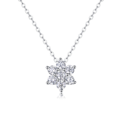 Snowflakes Fluttering Pendant Set – Moissanite, S925 Silver & Platinum.