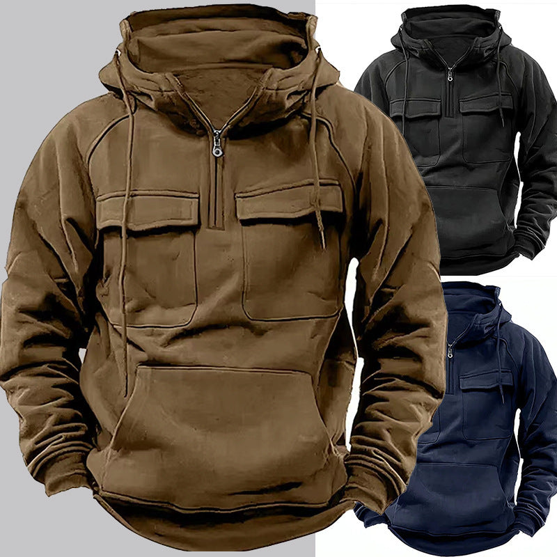 Men’s Zip-Up Hoodie – Casual Sports Sweatshirt with Pockets