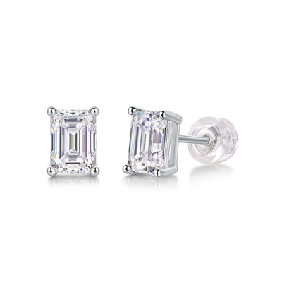 Sink Into Luxury Stud Earrings – Moissanite Diamond Silver Set.