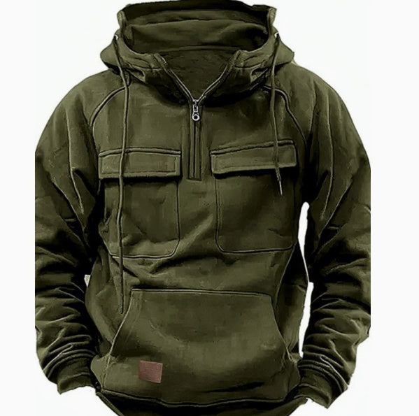 Men’s Zip-Up Hoodie – Casual Sports Sweatshirt with Pockets