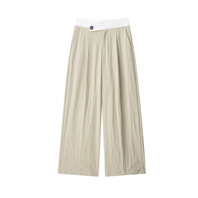 Women’s High Waist Wide Leg Trousers – Stitch Detail.