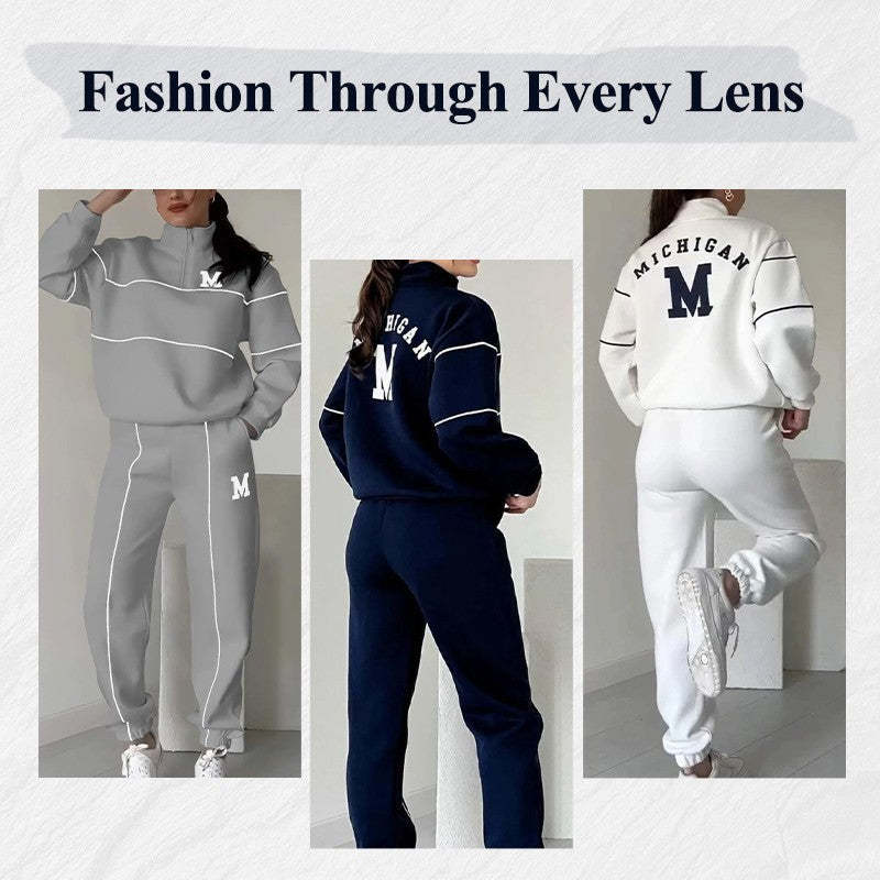 Women’s 2-Piece Sweatsuit Set – Pullover Sweatshirt & Baggy Sweatpants