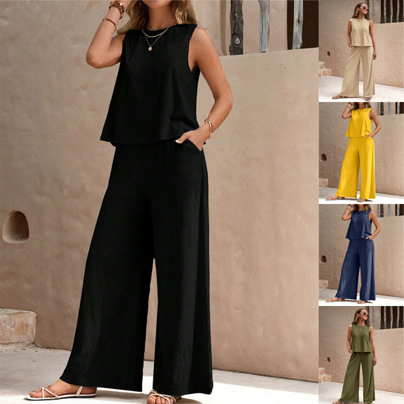 Women’s 2-Piece Pants Set – Casual Loose Outfit for Spring & Summer