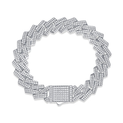 The Keel Luxury S925 Silver Bracelet – Moissanite Diamond Shine, Elegant Jewelry.