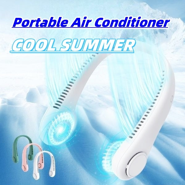 Rechargeable Neck Fan – Hands Free USB Bladeless Mini Fan for Travel & Sports