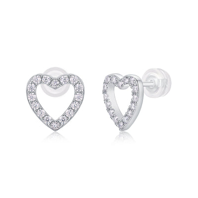 From the Heart – Moissanite S925 Silver Platinum-Plated Stud Earrings.