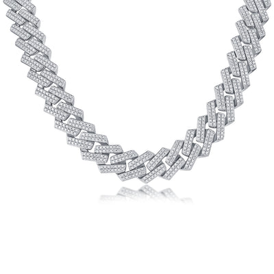 Men’s Luxury S925 Silver Necklace – Moissanite Diamond Look, Fashion Jewelry.
